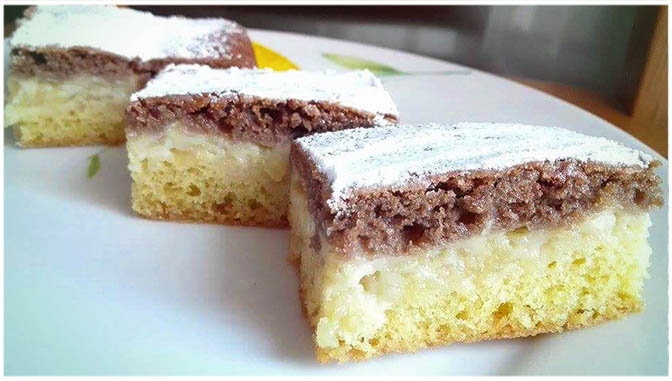 Apfel-Pudding-kuchen, schnell und leicht zu machen Apfel-Pudding-kuchen