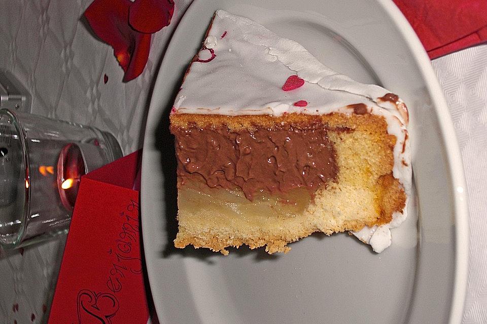 Mousse au Chocolat-Birnen Torte