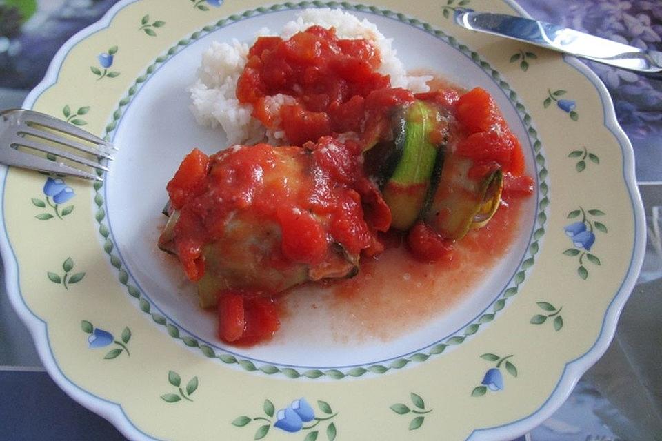 Zucchini-Päckchen mit Hackfleisch-Füllung