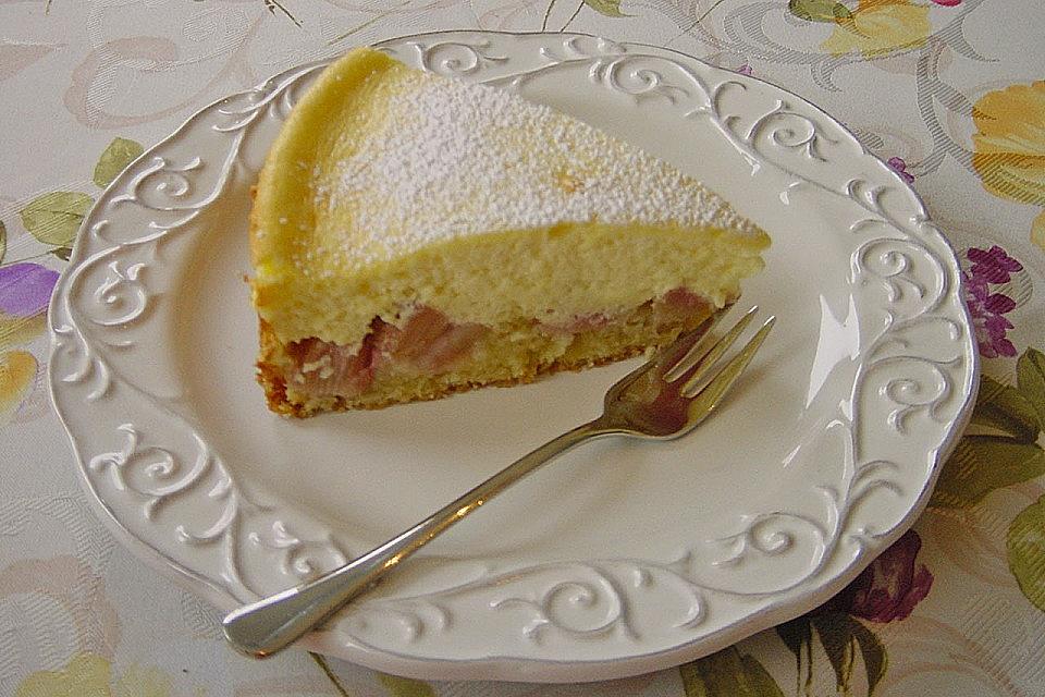 Rhabarberkuchen mit Quarkschaumguss Rhabarberkuchen mit Quarkschaumguss