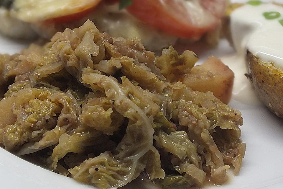 Wirsing-Maronen-Gemüse Wirsing-Maronen-Gemüse