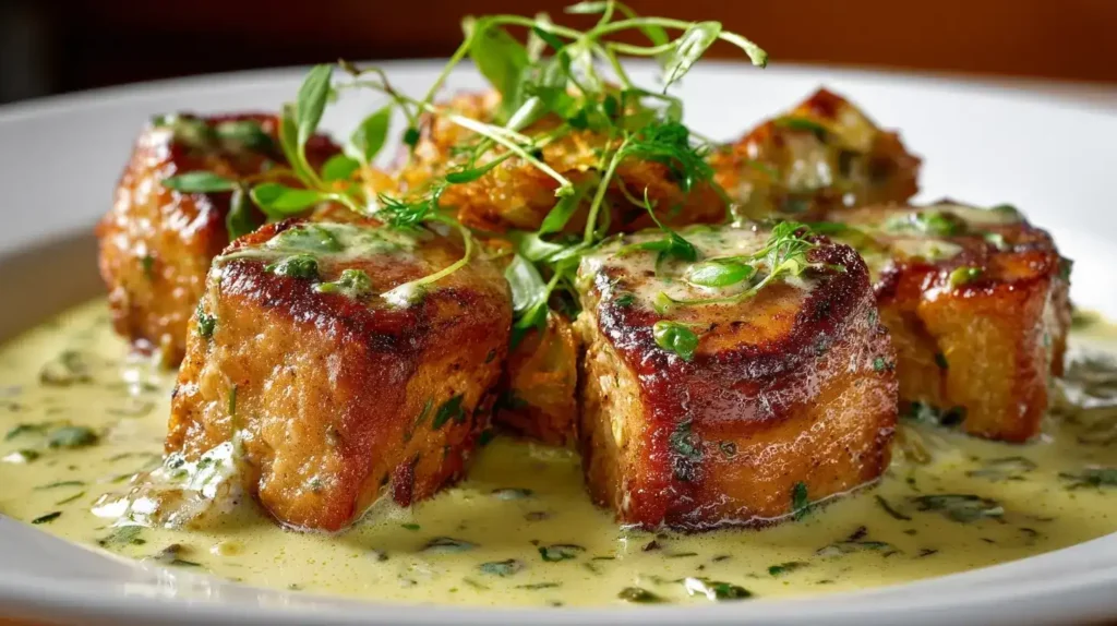 Schweinemedaillons in Pfefferrahmsauce Schweinemedaillons in Pfefferrahmsauce auf Teller mit Rösti