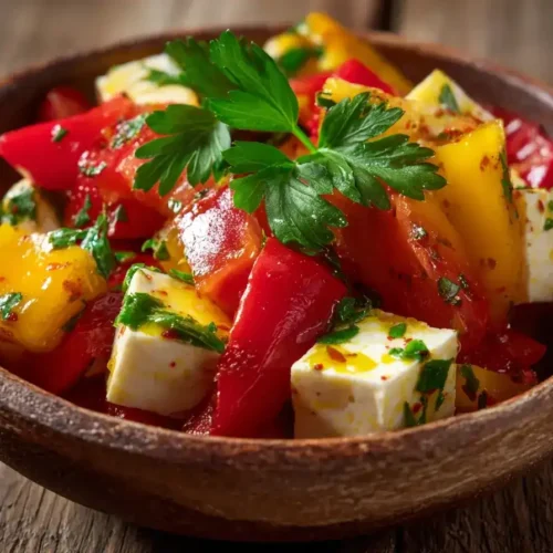Käsesalat mit Paprika - schnell & einfach