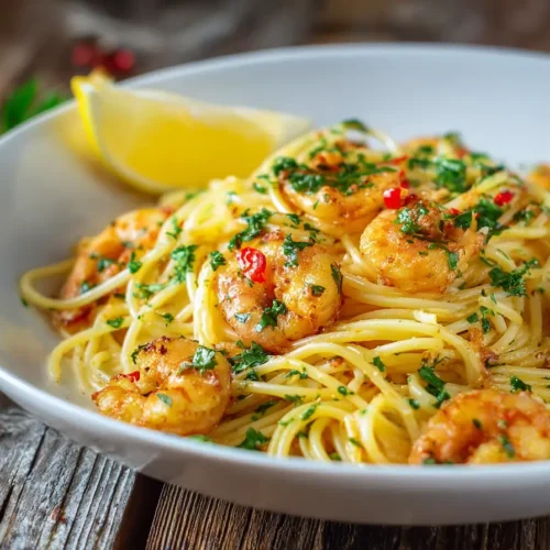 Spaghetti mit Garnelen, Knoblauch und Chili