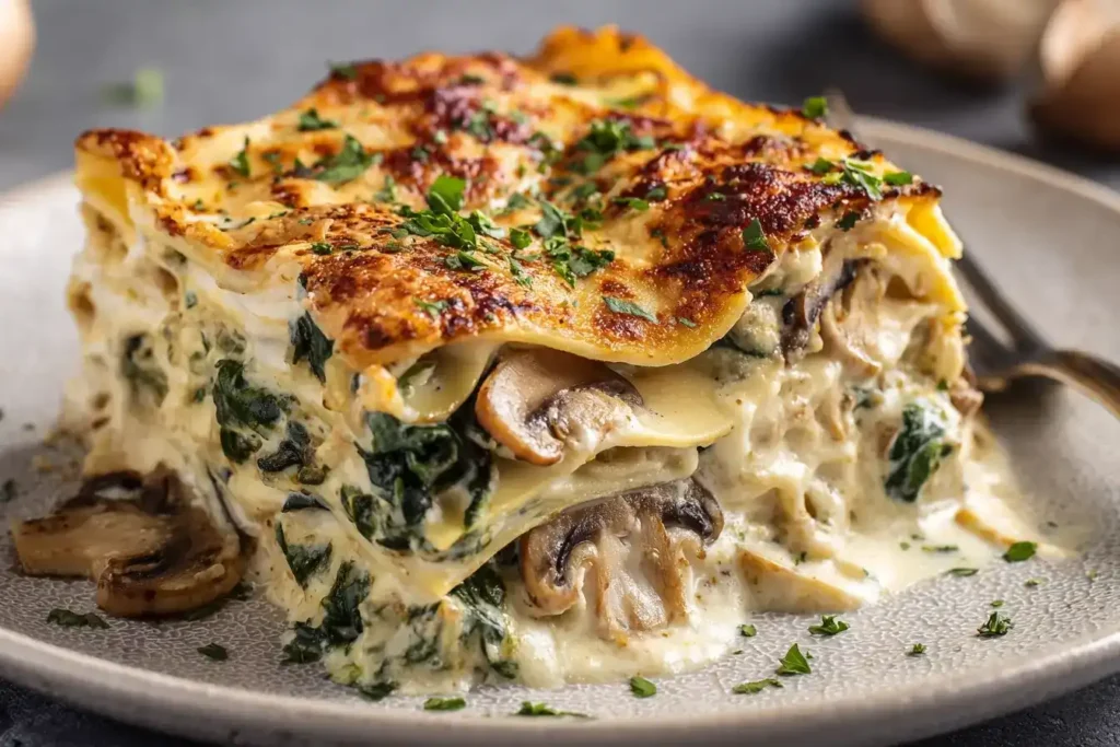 Spinat-Champignon-Lasagne – Cremig, herzhaft & vegetarisch Spinat-Champignon-Lasagne – Cremig, herzhaft & vegetarisch