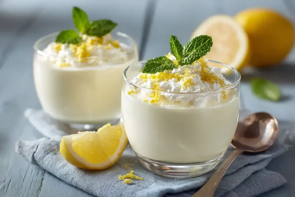 Cremiger Zitronenquark mit frischem Zitronensaft und Quark